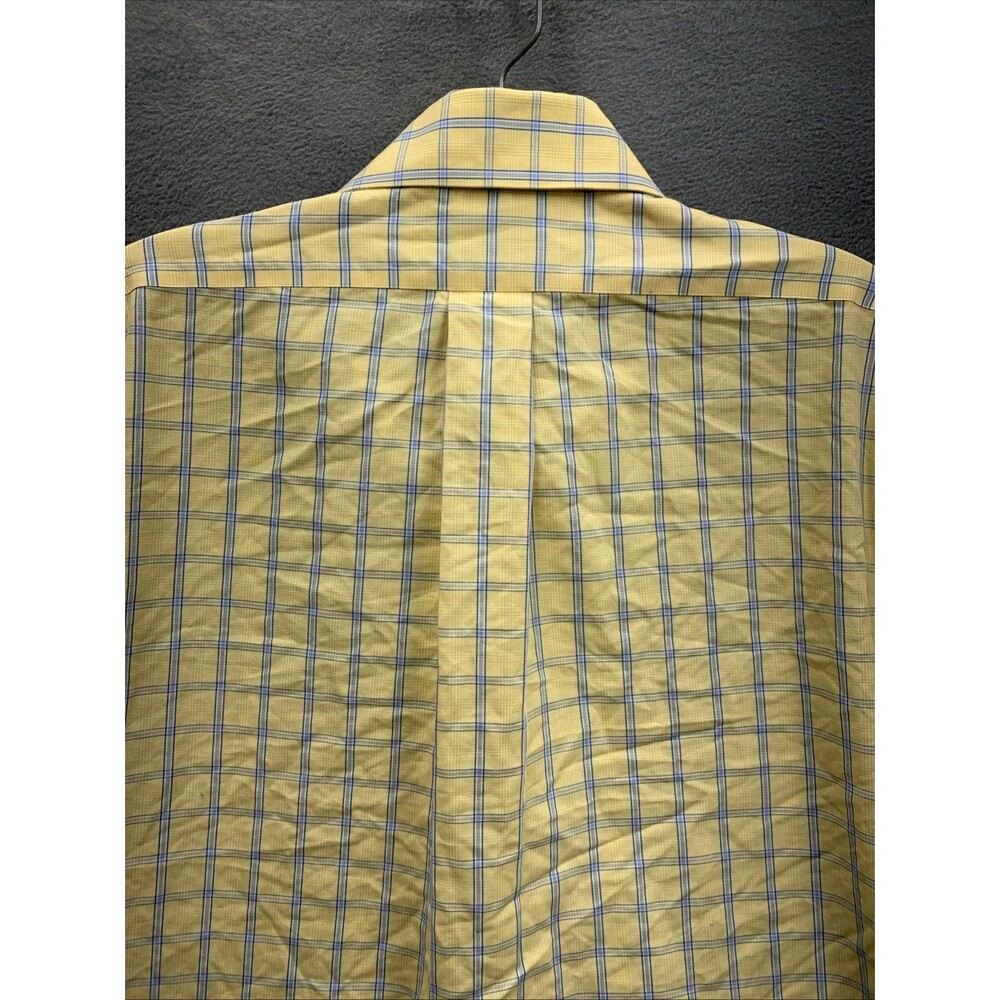 Brooks Brothers 346 The Original Polo Shirt Slim Fit Button Down Yellow Check 16 - Picture 12 of 15